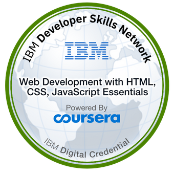 IBM Badge for Web Development with HTML CSS JavaScript Essentials